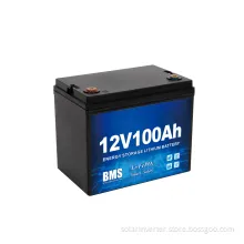 LiFePO4 12V 100ah BMS Battery Solar Deep Cycle Lithium Ion Battery for RV Electric Golf Cart Marine